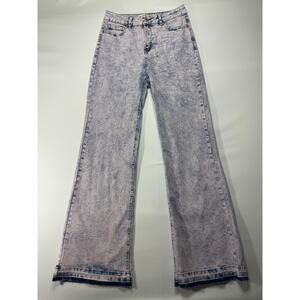 Fashion Nova Women's Wide Leg Acid Wash Pink Denim Jeans - Size 7 (28x32.5)